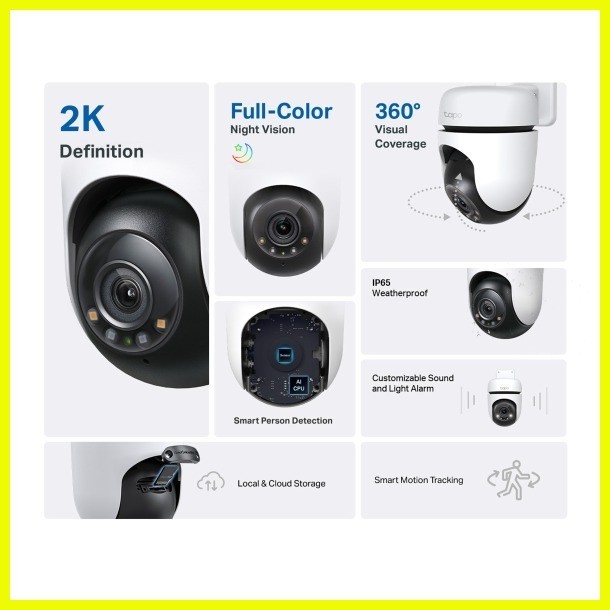 TpLink Tapo C510W Outdoor Pan/Tilt Security WiFi Camera ( Without SD