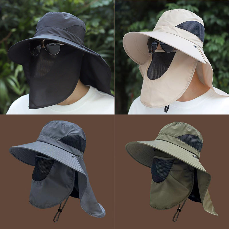 Outdoor Sun Protection Hat Sunshade Large Brim Hat Full Face Sun