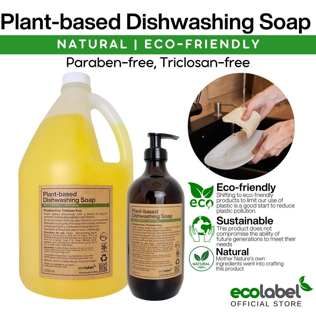 Eco-friendly Plant-based Dishwashing Liquid Soap 100% Biodegradable ...