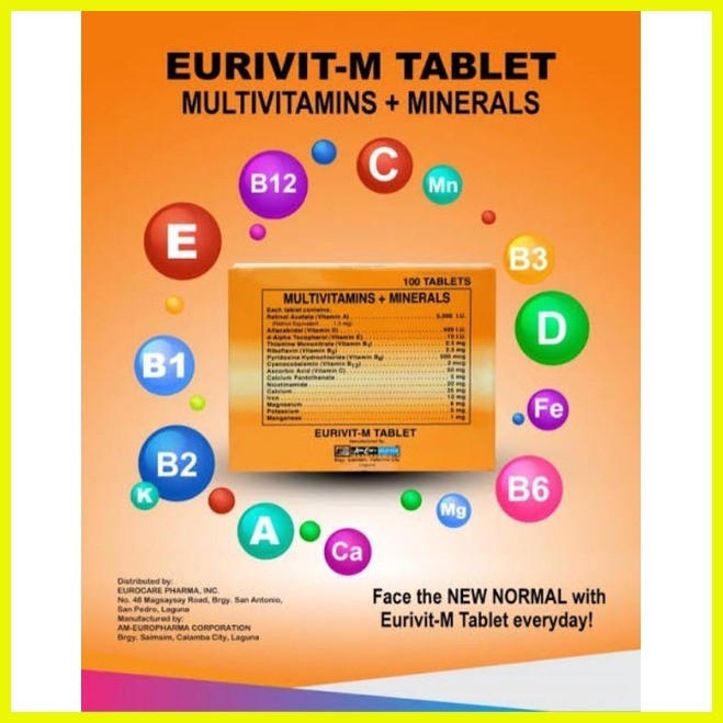 ∆ Eurivit multivitamins + minerals 100tablet Shopee Philippines
