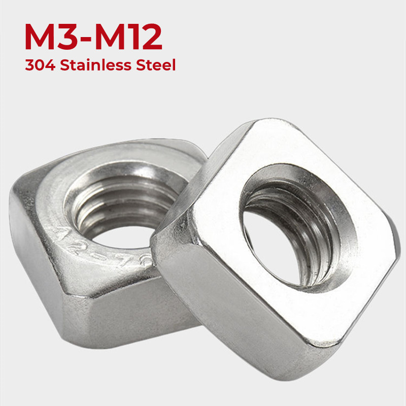 304 Stainless Steel Square Nut M3 M4 M5 M6 M8 M10 M12 Stainless Steel ...