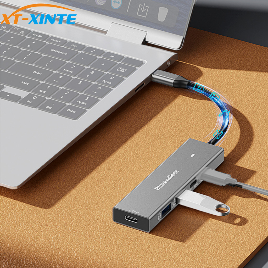 XT-XINTE 5 in 1 Type-c USB HUB 2A+2C High Speed USB3.2 Gen2 10Gbps ...