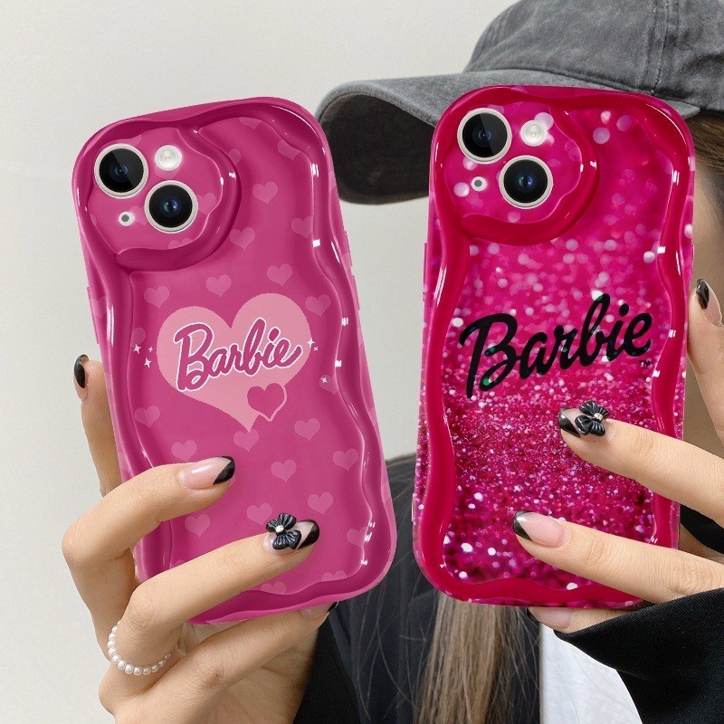 Pink Barbie doll cream phone case angkop para sa iPhone 15 Plus 15 Pro