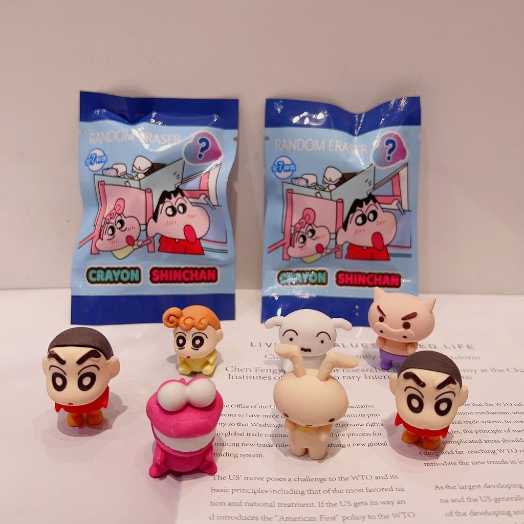 Qipin 1pc Random Cute Crayon Shin-chan Dinosaur Funny Eraser Cartoon ...