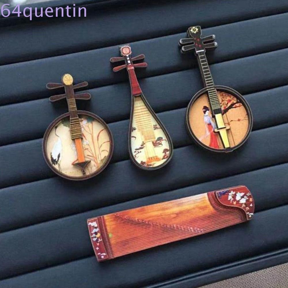 QUENTIN Mini Musical Instrument, Miniature Wooden Guzheng Pipa Model ...