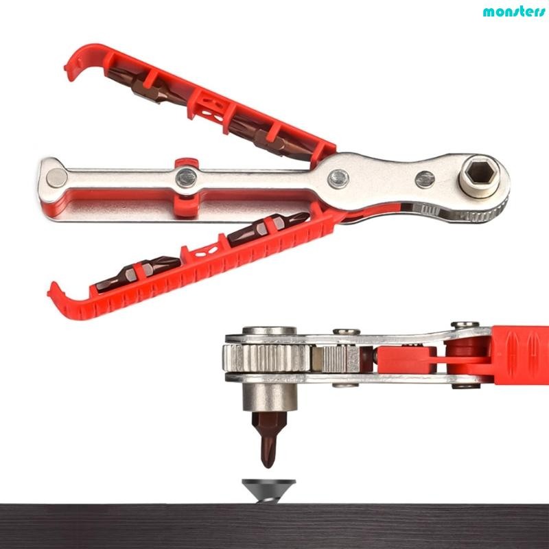 mm 90 Degree Offset Ratcheting Screwdriver Set Offset Reversibly Drive ...