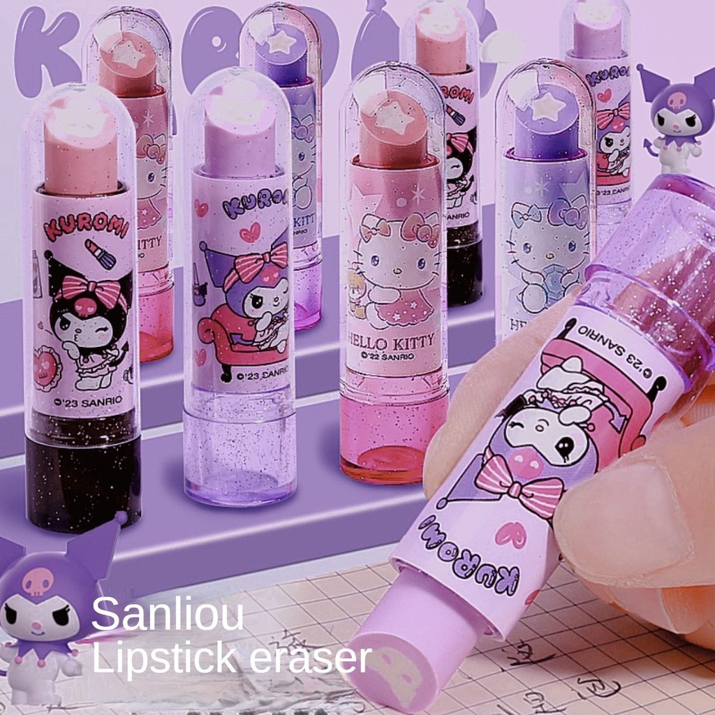 Sanrio Kuromi lip stick eraser hello kitty eraser hello kitty lipstick
