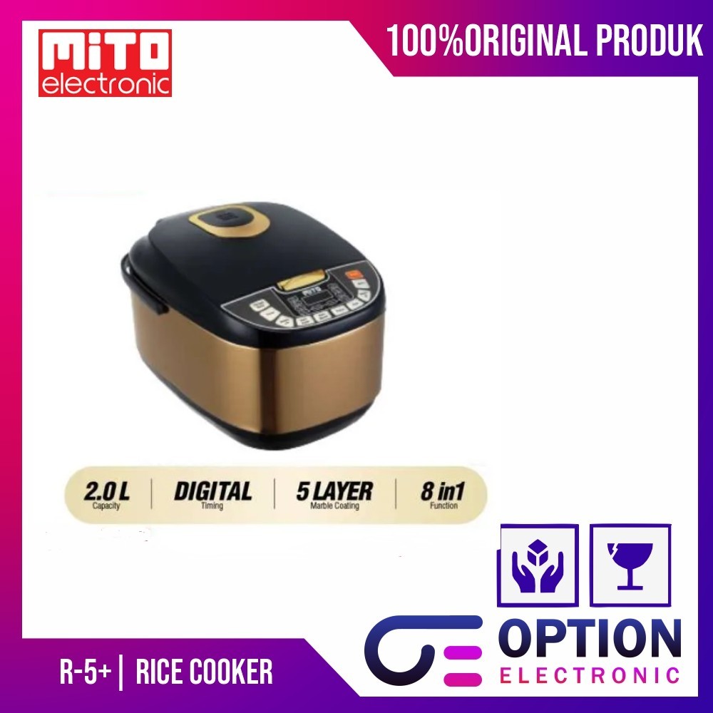 Mito R5+/R5 NEW DIGITAL RICE COOKER BLACK GOLD Official Warranty