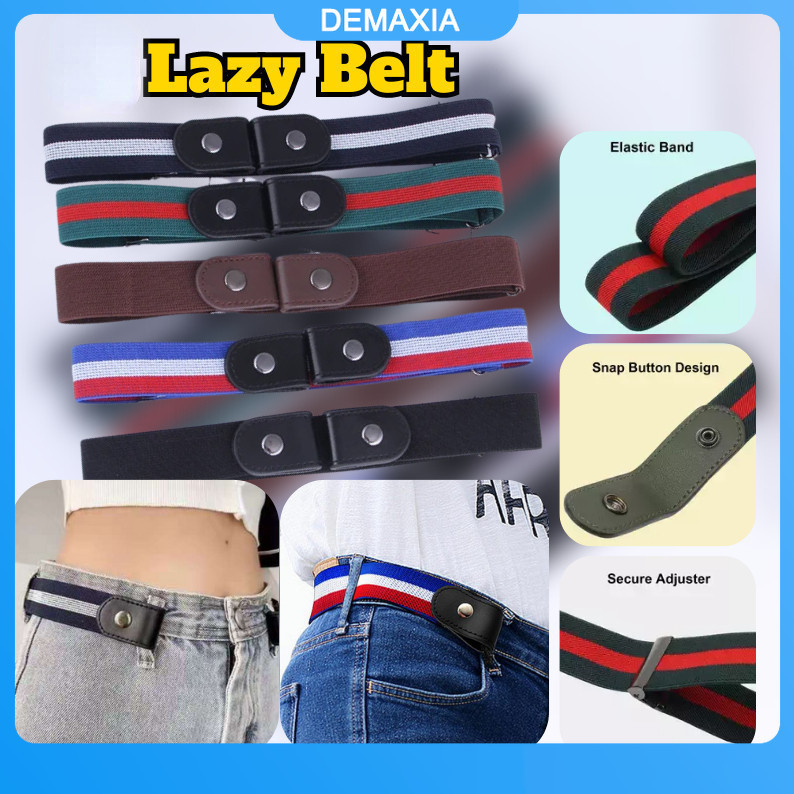 Women Canvas Belt Lazy Invisible Belt Women No Trace Jeans Wild Elastic Elastic Belt Shopee Philippines