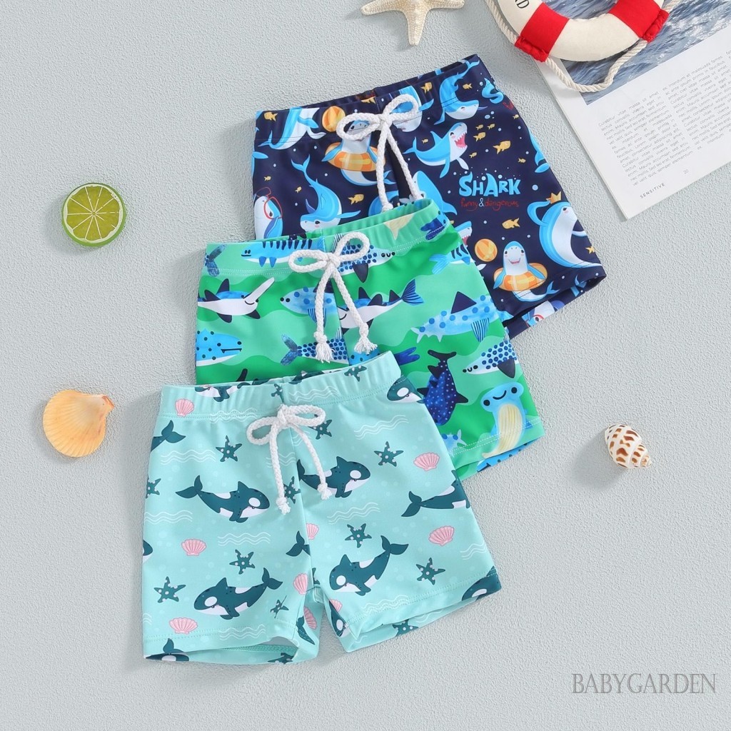 BAGA 6 month 4 year Baby Boys Swim Trunks Shark Print Elastic Waist Swim Shorts Bathing Suit Shopee Philippines