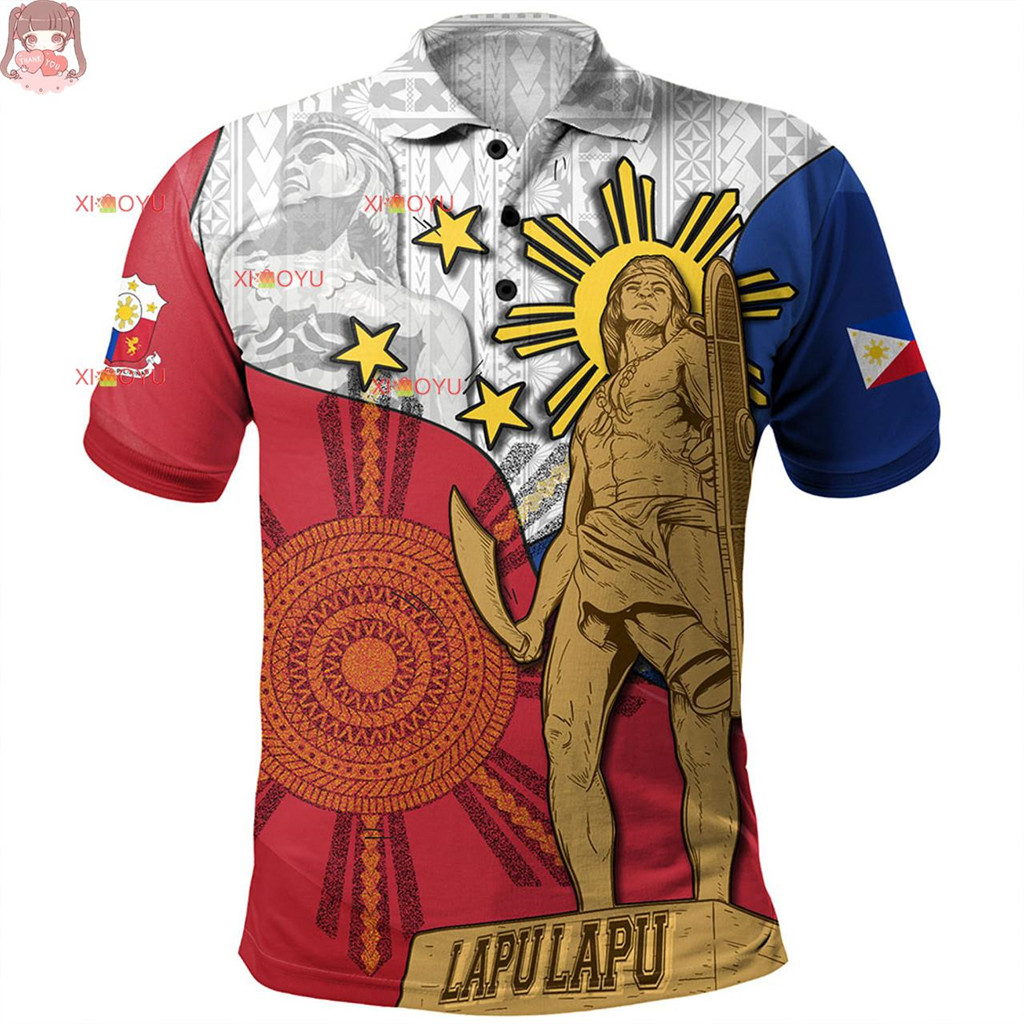 Philippines Filipinos Hawaiian Shirt Philippines Lapu Lapu With Tribal Kalabaw And Sun main image 0