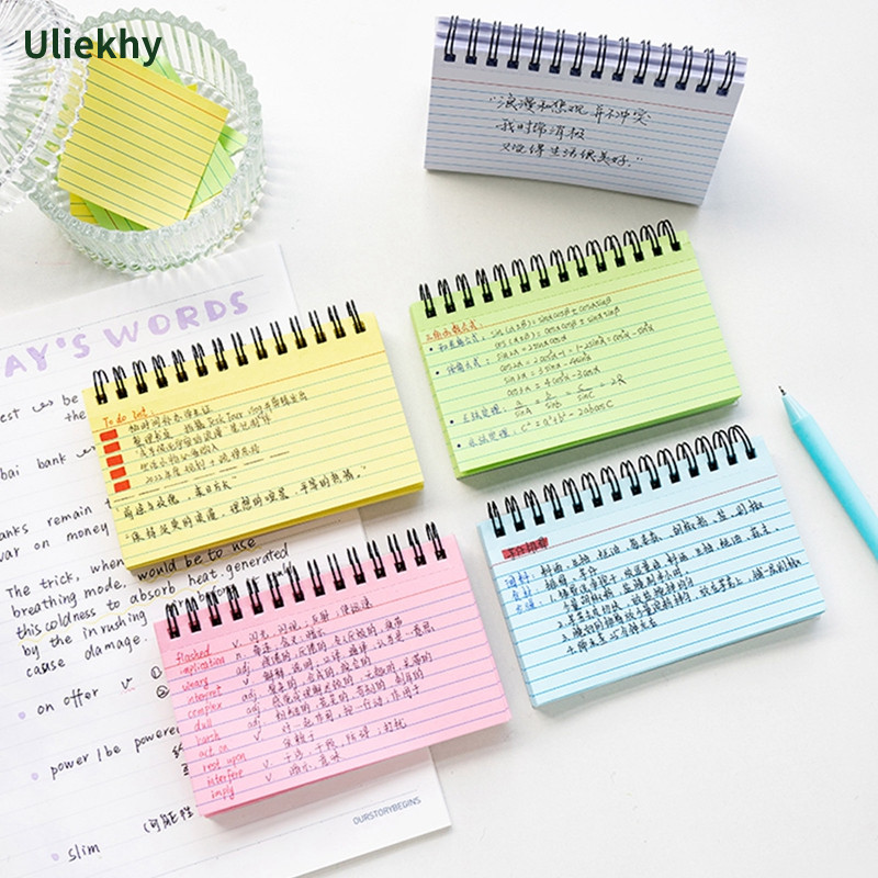 Uliekhy 50 Sheets Simple Horizontal Notebook Colorful Removable Coil ...