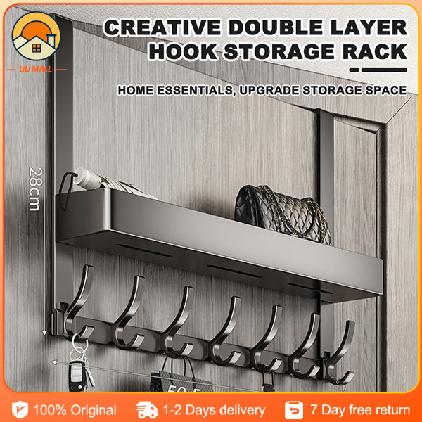 Door rear hook rack Clothes hook storage rack Clothes storage rack ...