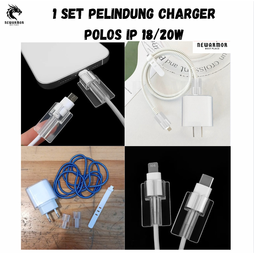 1 Set Cable Protector IP Shell Protector 1 Set Cartoon Charger Cable ...