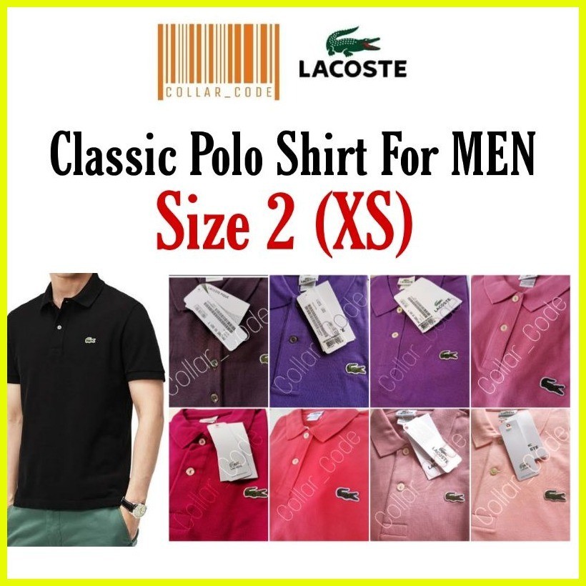 Lacoste polo shirt size chart hotsell