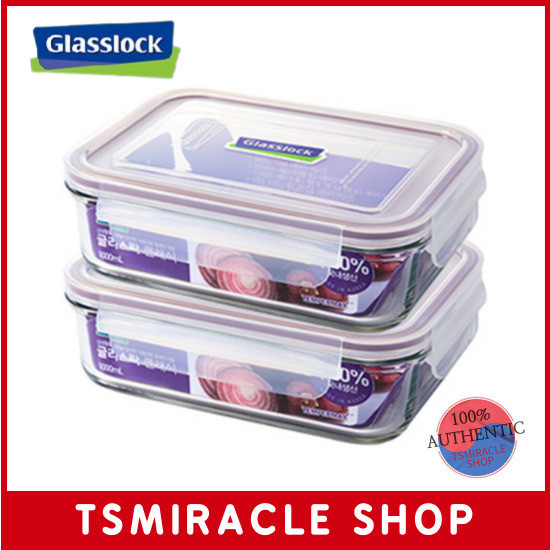 Glasslock Purple Edition Rectangular Glass Airtight Container 1000ml 2p Shopee Philippines