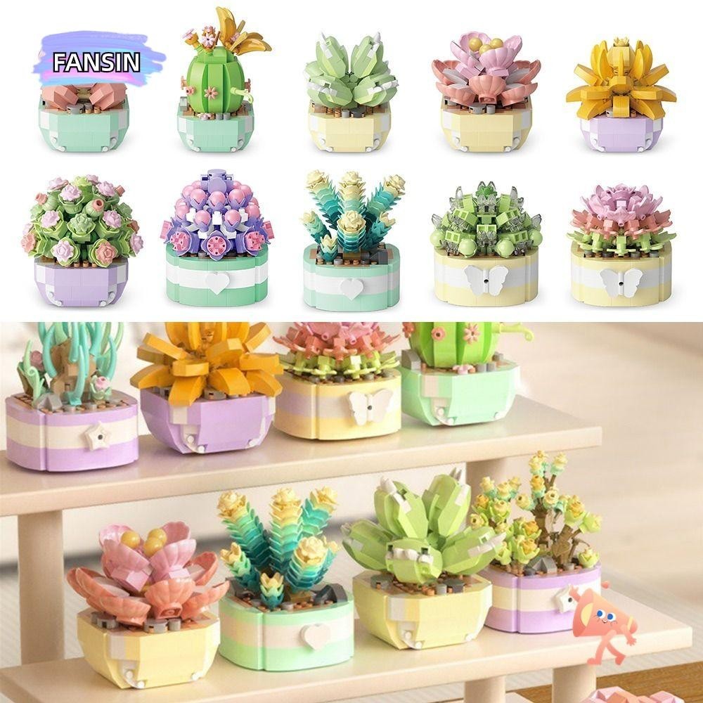 FANSIN Micro Building Blocks, DIY Mini Flower Plant Bricks, High ...