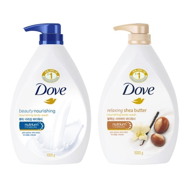 Dove Beauty Nourishing Body Wash 1000ml + Relaxing Shea Butter Body ...