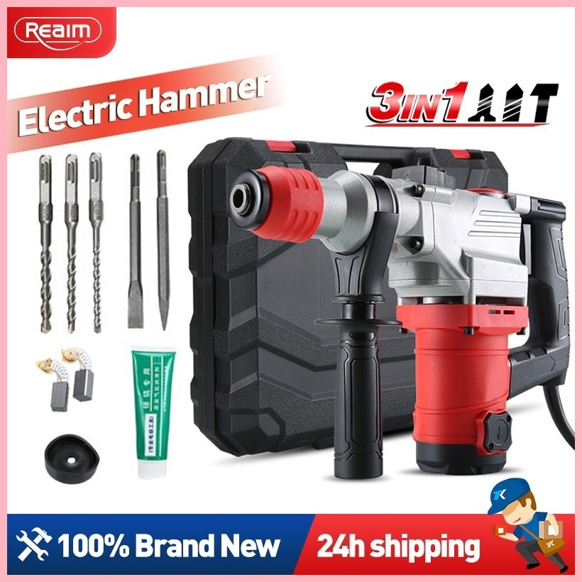 ஐ REALM Demolition Hammer Chipping Gun Heavy Duty Portable Jack 900W ...