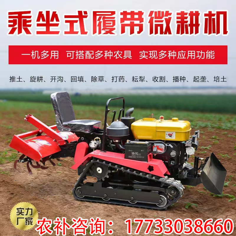 Ride-On Crawler Micro-Tiller Agricultural Dual-Use Diesel Engine for ...