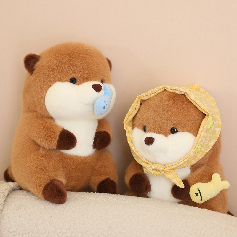 30cm Cute Capybara Series Plush Dolls Holding Fish Turban Capybara And ...