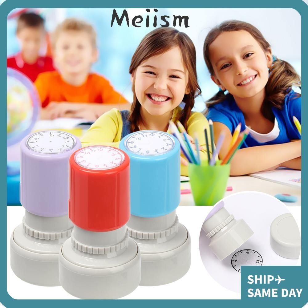 MEIISM Clock Stamp Learn Stamps Teaching Aids Kids Toy Learning