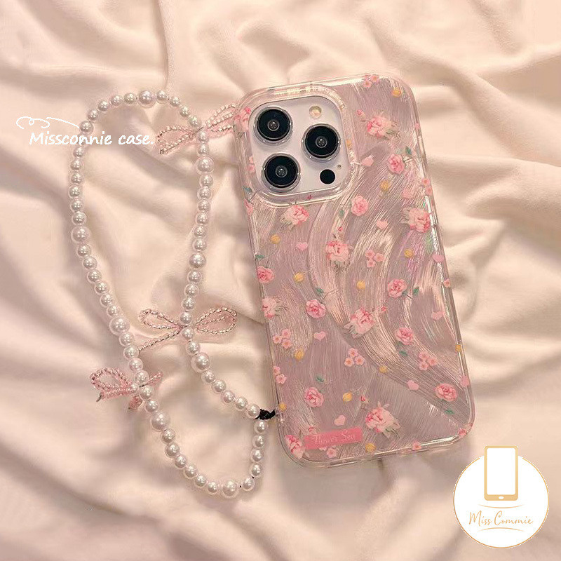 Coque IPhone 11 Fleurs Colorées Design - Fond Transparent Pailleté - Luxe