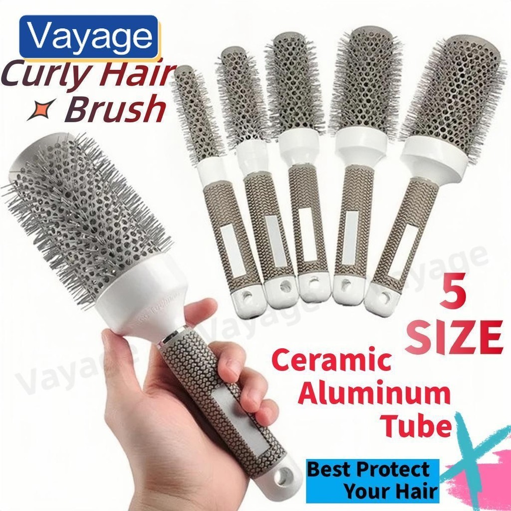 Pro Hairdressing Curly Hair Brush Ceramic Aluminum Tube Hair Roller ...
