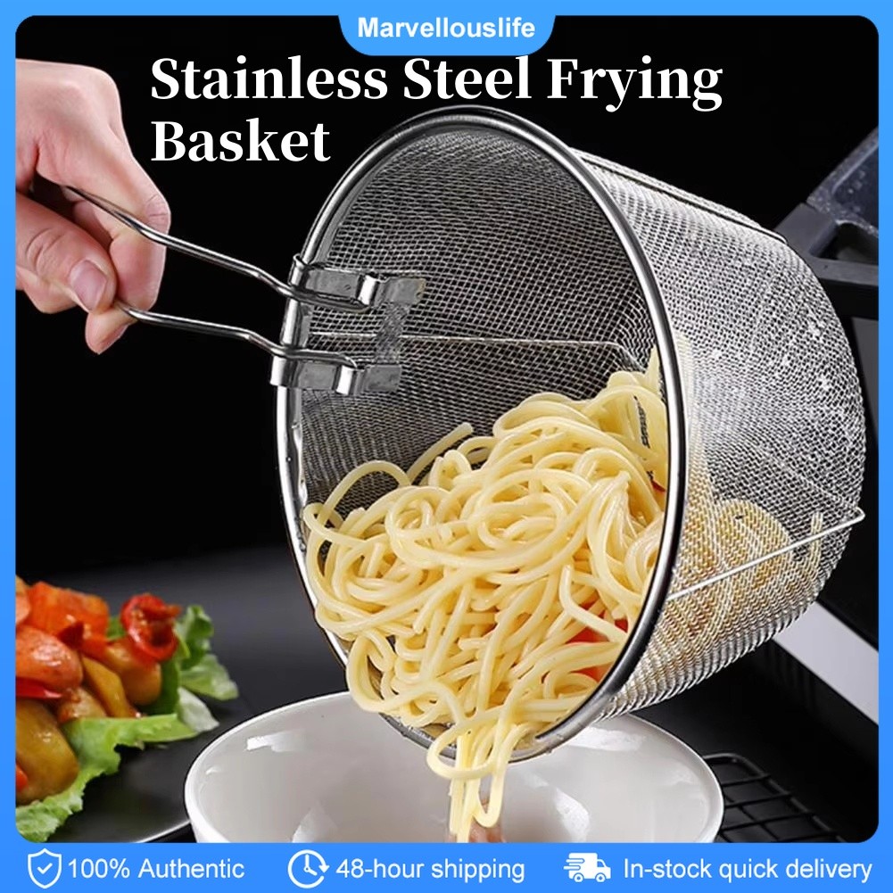 French Fries Basket Stainless Steel Fry Baskets With Handle Deep Fryer ...