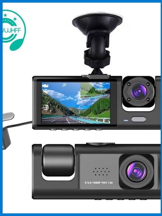 1 Set 3 Camera Dash Cam Driver Recorder 1080P 2 Inch Screen Dashcam ...