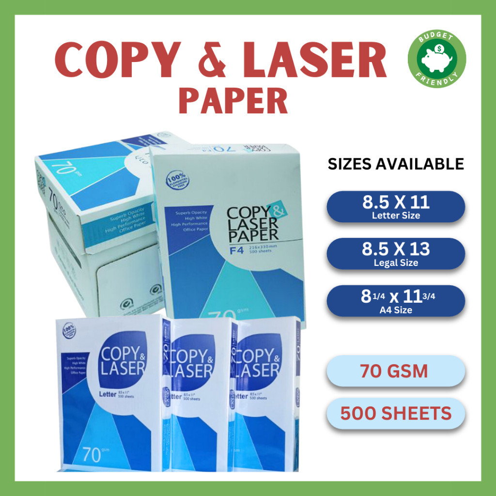 Copy Laser 70 gsm. sub -20 (500 sheets. per ream) (short/A4/Long