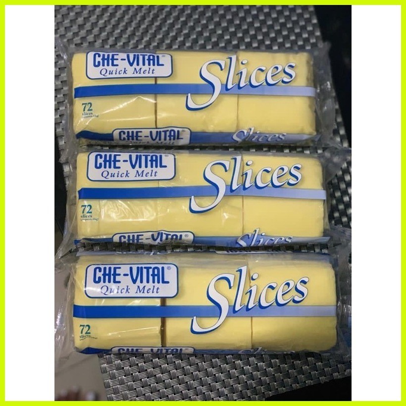 ♞Quick melt cheese slices with separator 72 slices Chevital Shopee