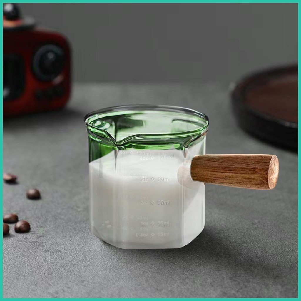 Espresso Measuring Cups Glass Coffee Mugs Oblique Spouts Milk Cup With