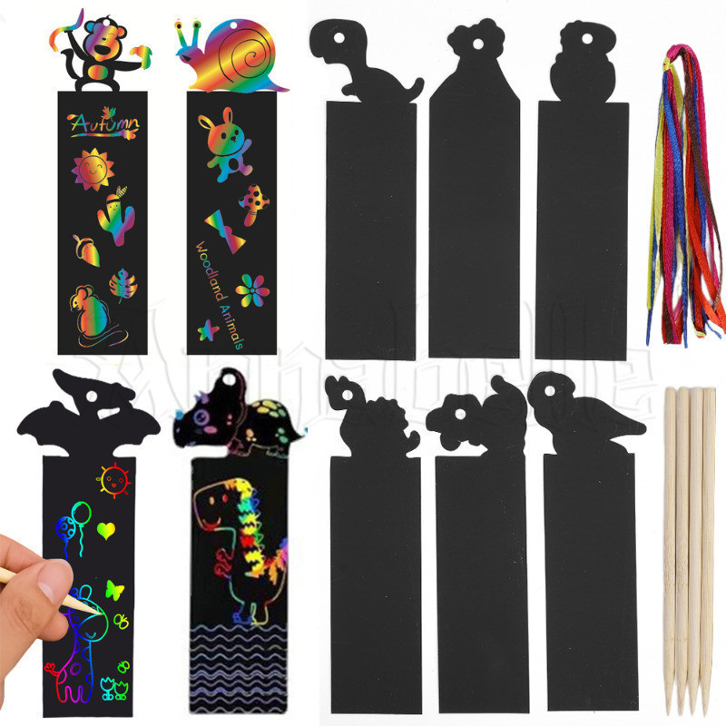 Animal Bookmarks Scratch Drawing Paper - Rainbow Magic Scratch Off ...