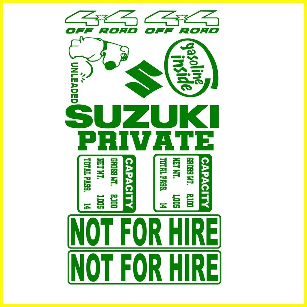 multicab accessories Suzuki Multicab Sticker Decals Set Capacity, Not ...