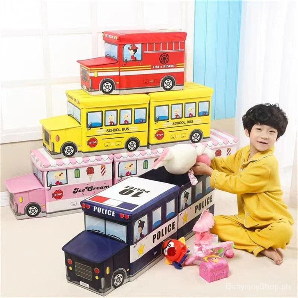 Kids Storage Box Chair School Bus Firetruck Castle Police Car foldable ...