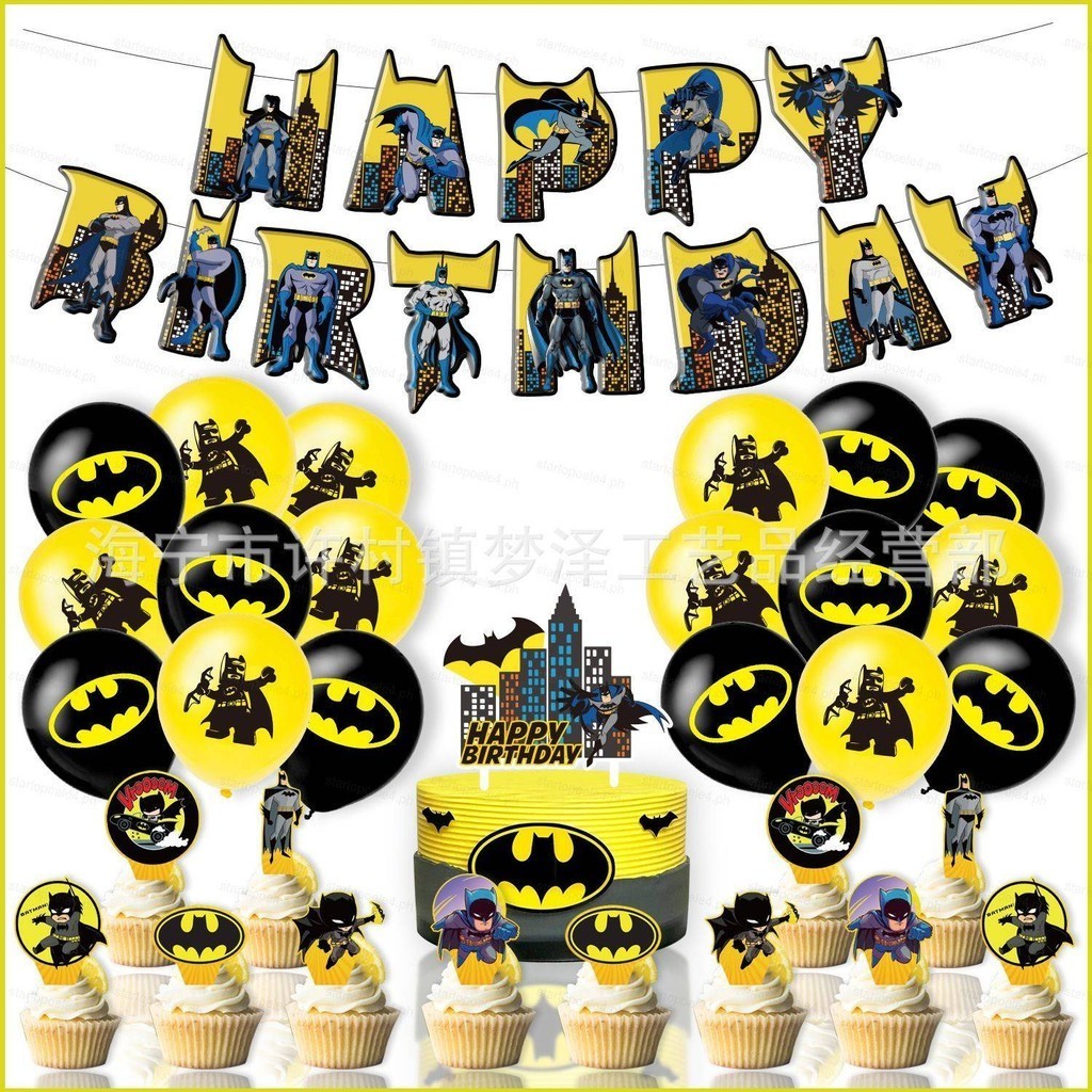 SnOw Batman Theme kids birthday party decorations banner cake topper ...