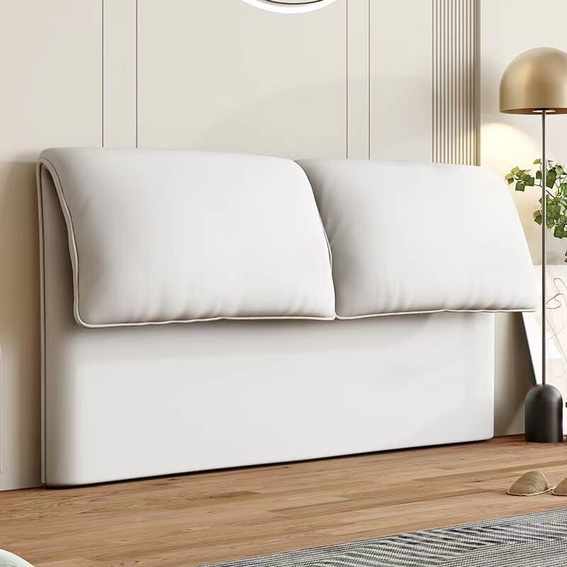 Elephant Ear Bedhead Soft Bag Solid Wood Simple Backboard Integrated ...