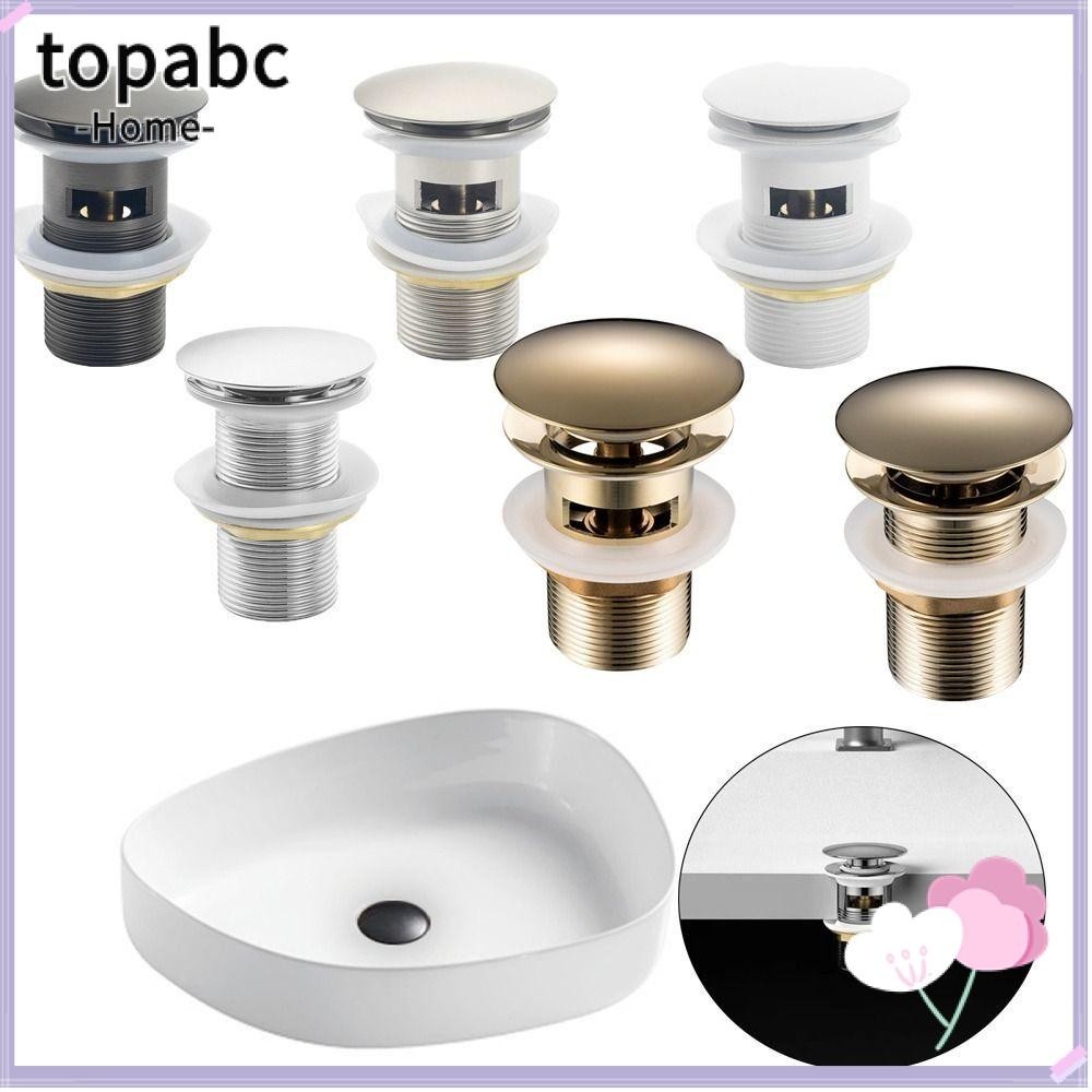 TOP Sink Drain Waste Stopper, Slotted Unslotted Metal Basin Waste Plug ...