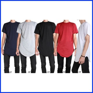 Mens Long Sleeve Longline Curved Hem T Shirt Custom Elongated T Shirt  Wholesale Fashion Streetwear - China Cotton Tshirt and Longline Curved Hem  T Shirt price