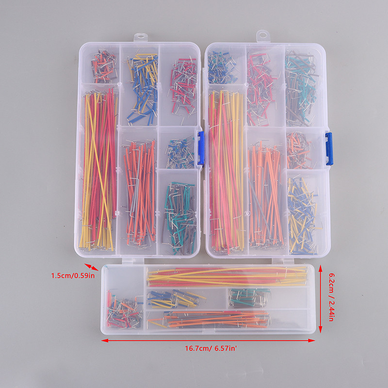 Kit 840 Fils De Connexion Breadboard - Jumpers U-Shape 2 à 125 Mm, 14 Longueurs Assorties + Boîte