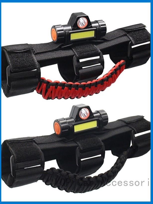 BESTAOO 4 Pack Roll Bar Grab Handles Front And Rear Paracord Grip