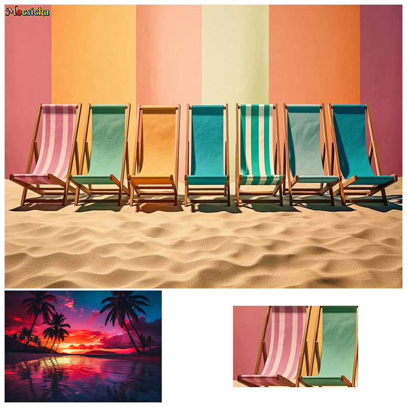 Summer Photography Background Beach Sunset Decor Happy Birthday Party ...