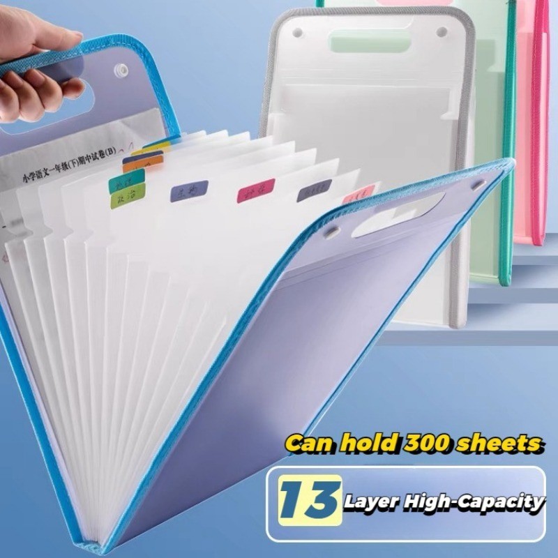 13 Layer Expanding File Folder A4 Document Organizer Clear Book ...