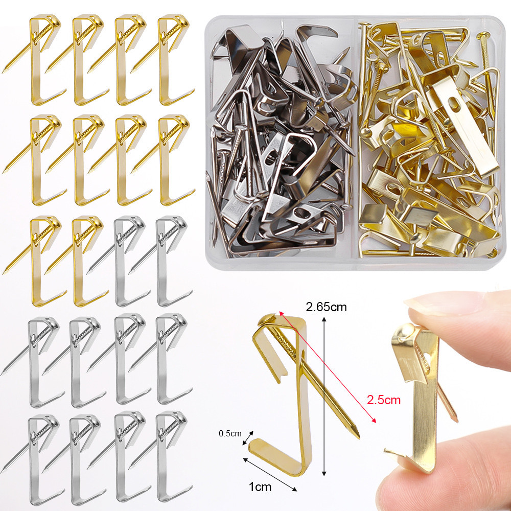20Pack 50 lbs Picture Hooks for Hard Walls Heavy Duty Picture Hook