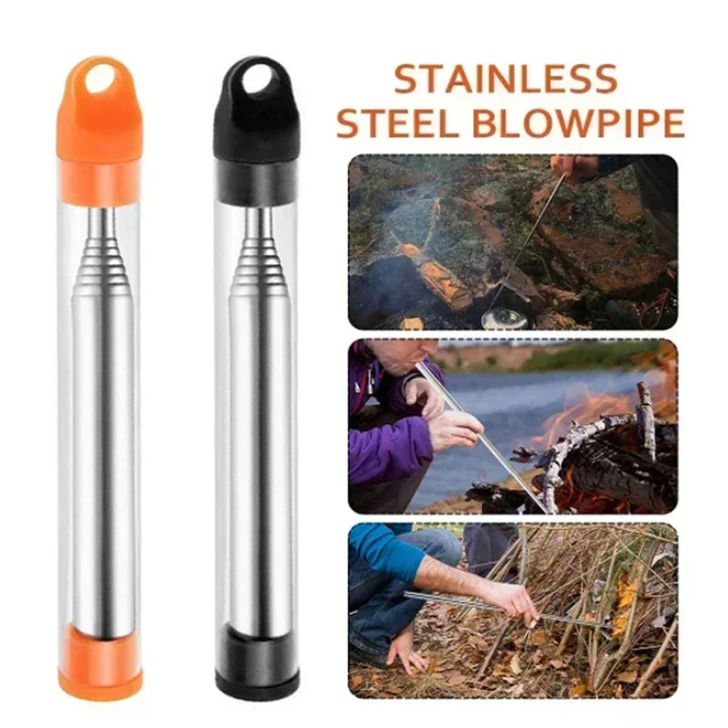 Bushcraft Pocket Bellows Blasting Campfire Blow Fire Tube Outdoor Tool ...