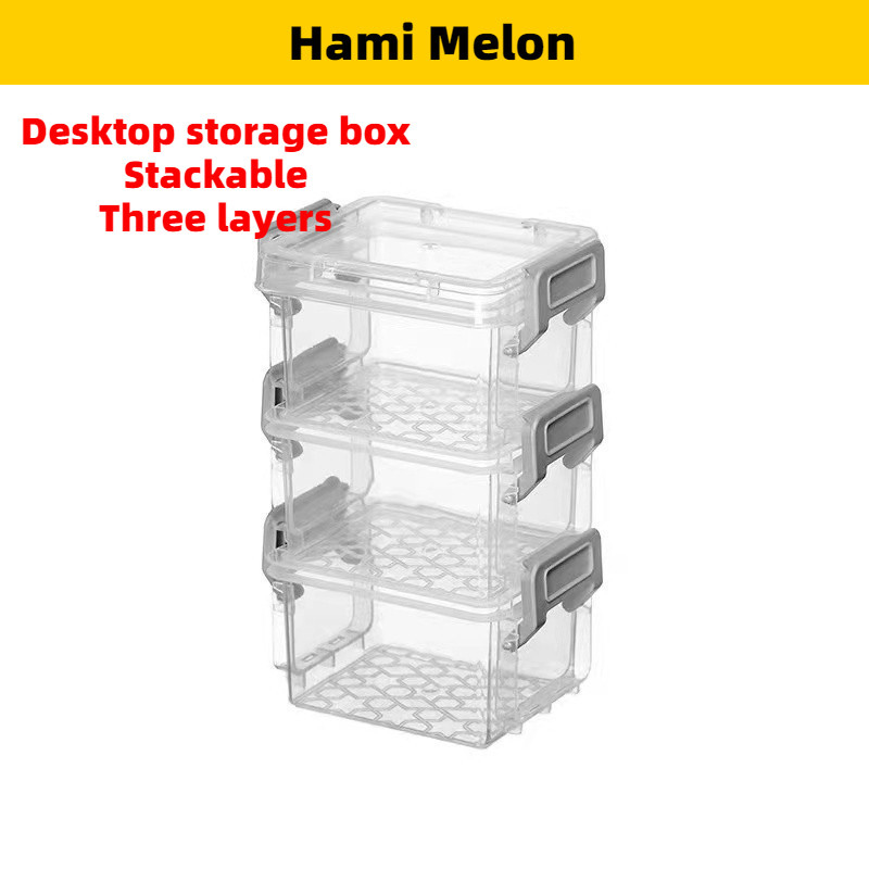 3pcs Cute Stackable Storage Box Mini Multi-layer Multifunctional ...