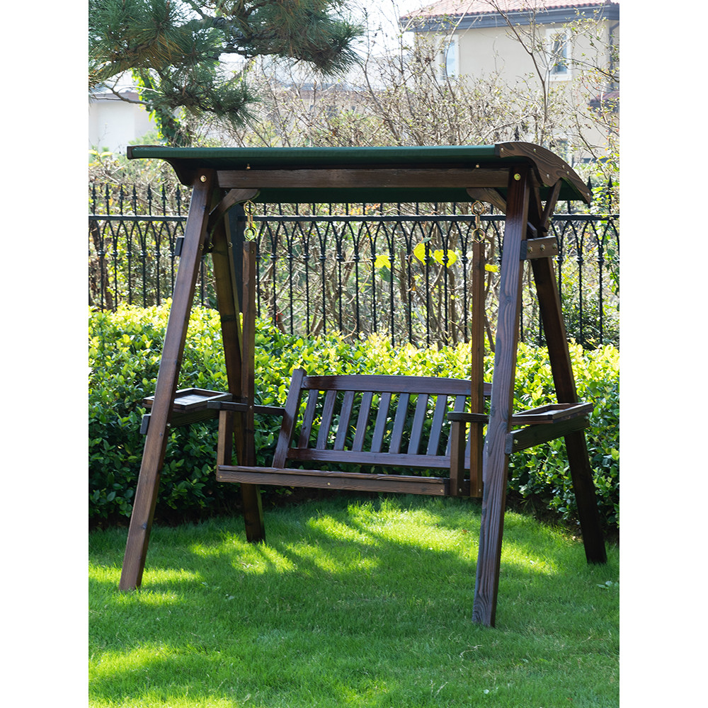 Solid Wood Swing Outdoor Courtyard Home Swing Hanging Chair Rural Yard ...