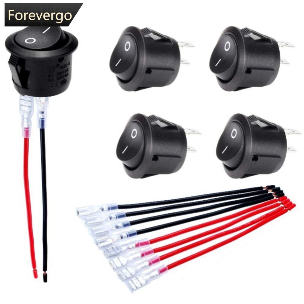 FOREVERGO 5Pcs Car 20mm Mini Round Rocker Switch ON Off 12 Volt Toggle ...