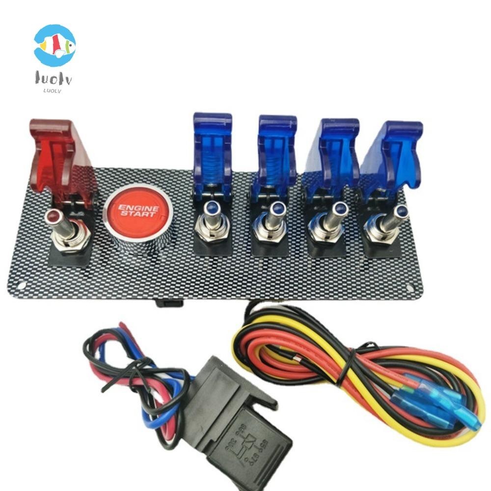 LUOLUVO Racing Car Rocker Switch Panel, Ignitions Boost SPST Starter
